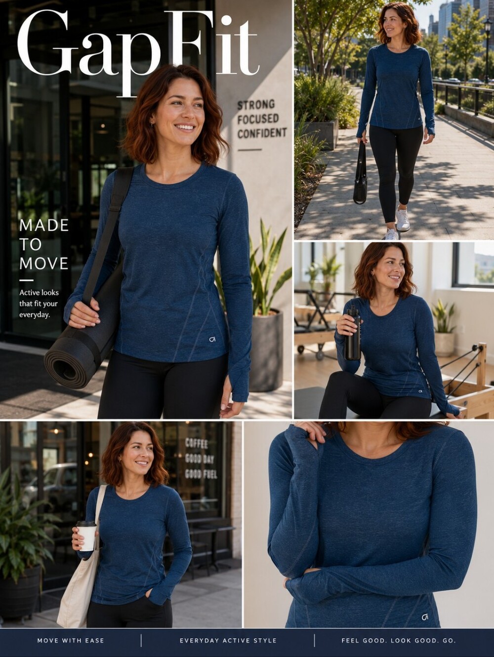 Gap Fit Peacock Blue Long Sleeve Top Small